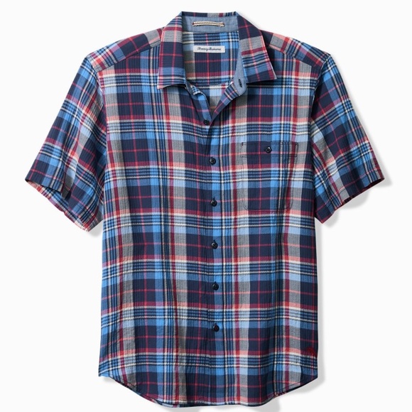 Tommy Bahama Other - Tommy Bahama Men's Beachside Cotton Summertime Plaidness Short-Sleeve Shirt EUC